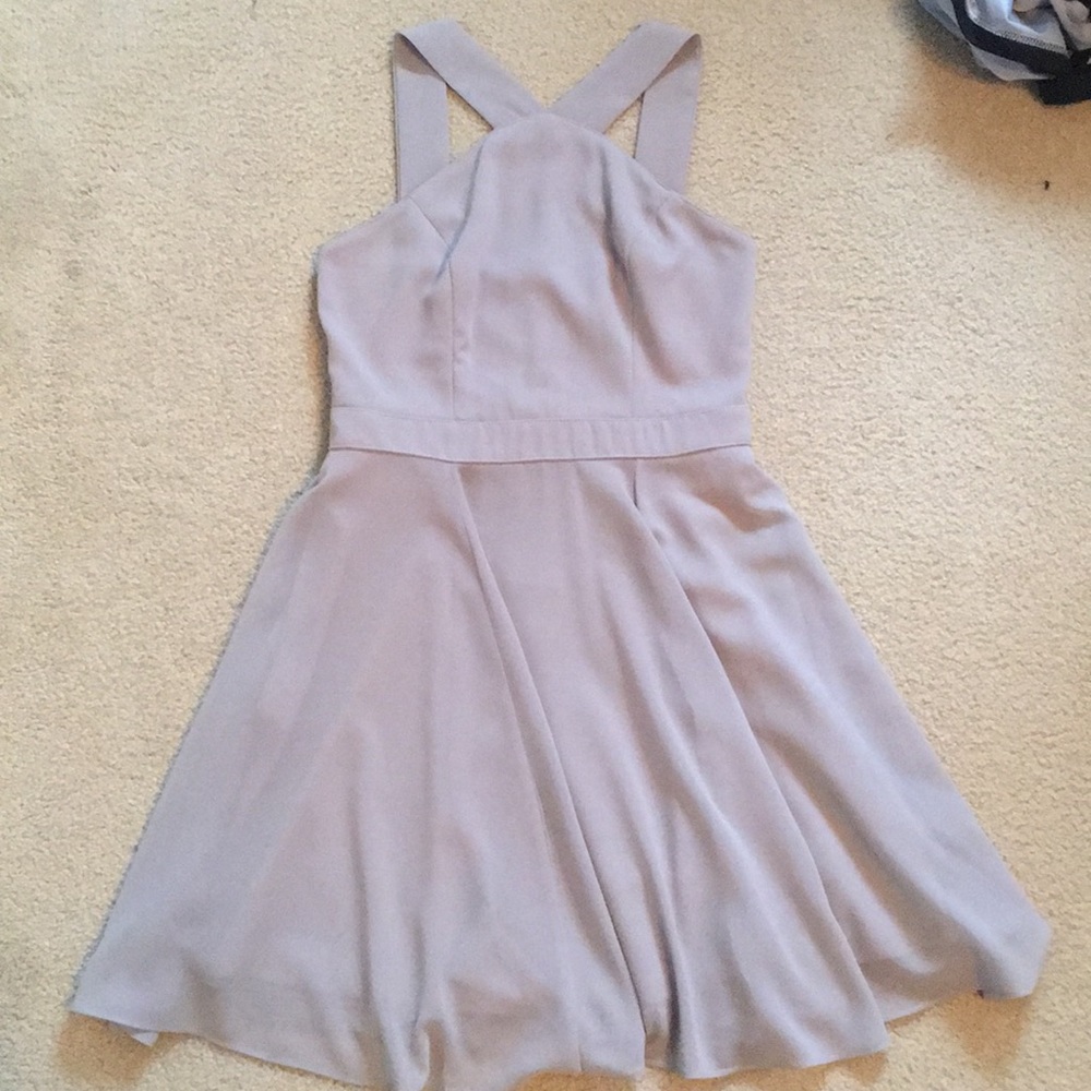 Gray Fit and Flare Cocktail Dress